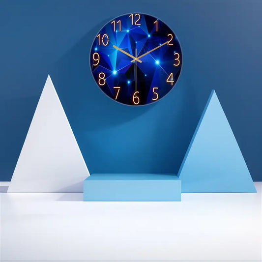 1pc 12 inch Geometric Line Wall Clock, Fantasy Themed Analog Display, Silent Mechanical Movement, Hand-Wind, Thickened Tempered Glass, Round Frame, Decorative Art for Living Room Bedroom, Battery Operated (AA, Not Included) - Ideal Holiday Birthday Gift