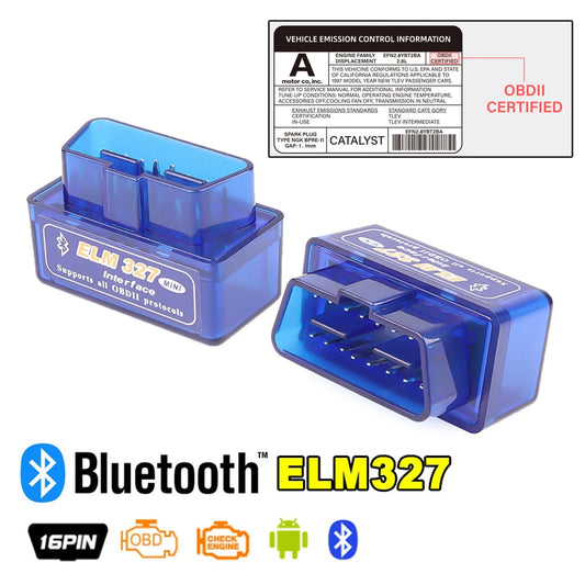 16 PIN Interface V2.1 ELM327 OBD2 Mini Code Reader Scan Tool Bluetooth Car Scanner Diagnostic-Tool OBDII OBD 2 For Android Phone